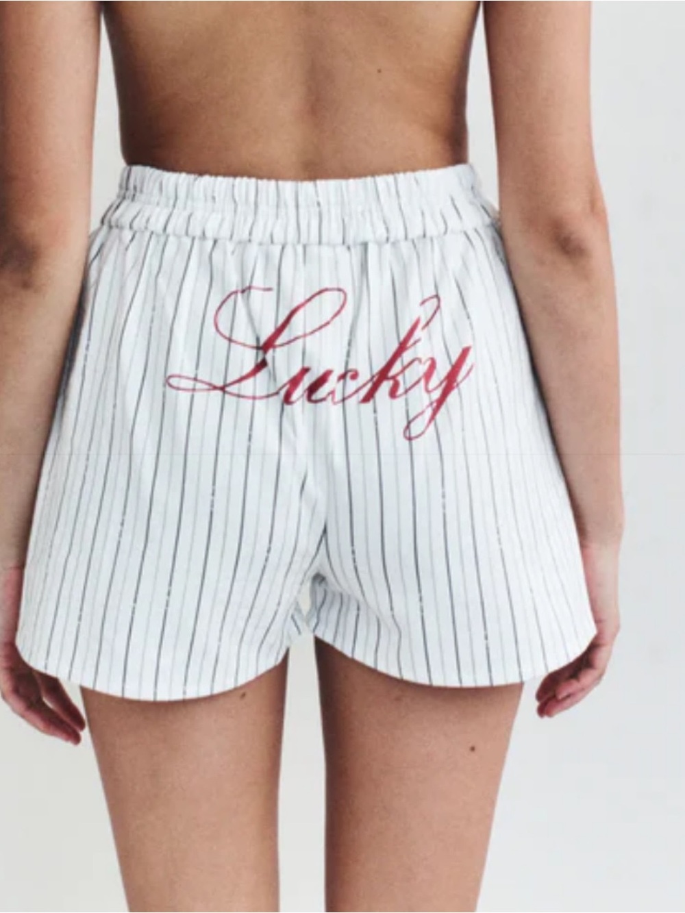 With Jean Striped Boxer Shorts – White – XS